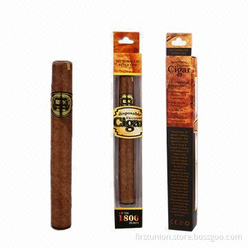 1,800 Puffs Disposable Electronic Cigar with Dark Brown Appearance